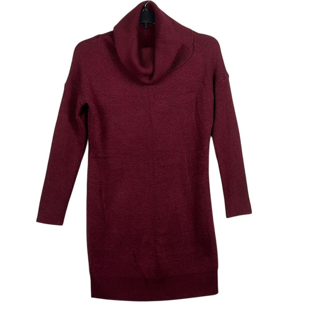 Lulus Womens Cowl Neck Sweater‎ Dress Long Sleeve Size Medium Burgundy Holiday